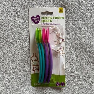Parent's Choice Soft Tip Feeding Spoons 4 Pack * OPEN PACKAGE *